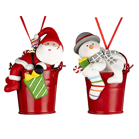 John Lewis Santa/Snowman in Bucket Decoration, Assorted  £3.50 click to visit John Lewis