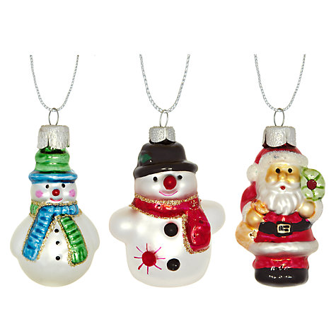 John Lewis Santa and Snowman Glass Decoration Pack, x8 £8 click to visit John Lewis