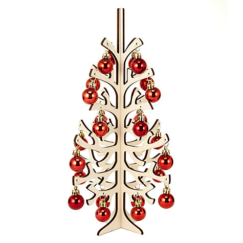 John Lewis Laser Cut Christmas Tree with Baubles, Brown/Red £15 click to visit John Lewis 