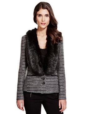 Per Una Metallic Effect Tweed Jacket with Wool £79 click to visit M&S