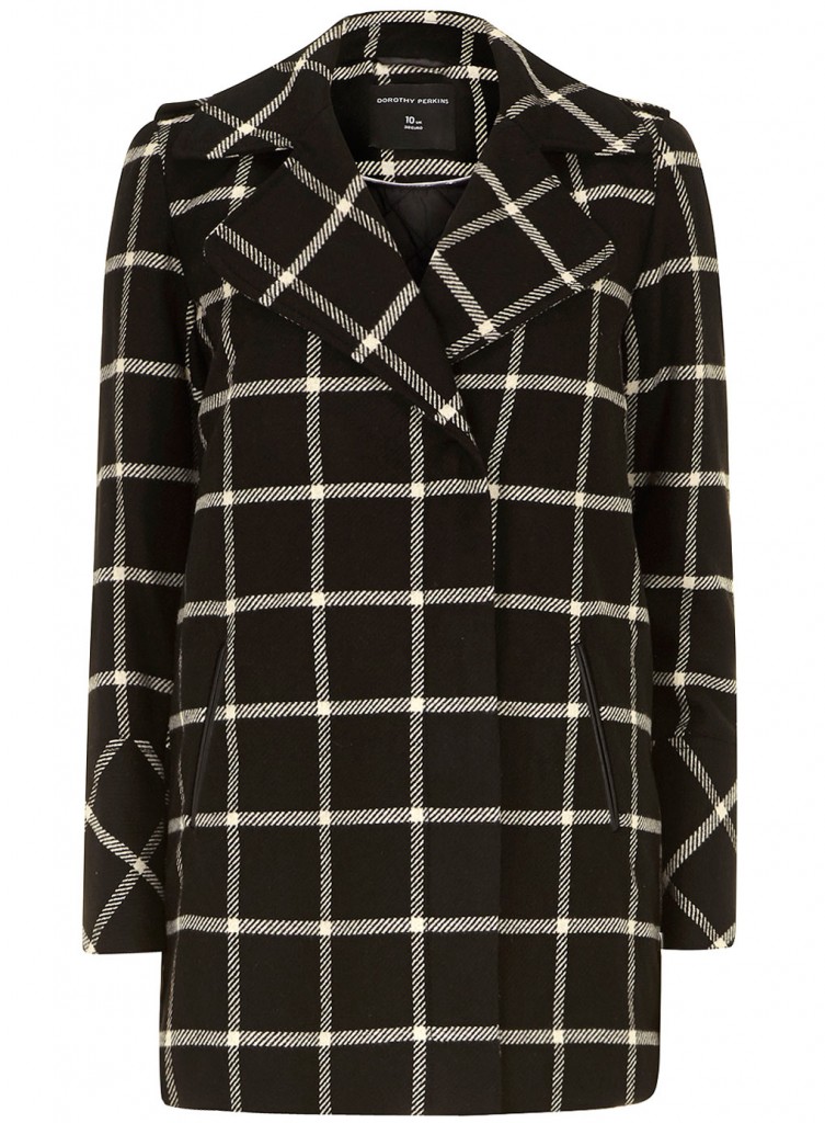 Black and white check biker     Was £69.00     Now £34.50 click to visit Dorothy Perkins