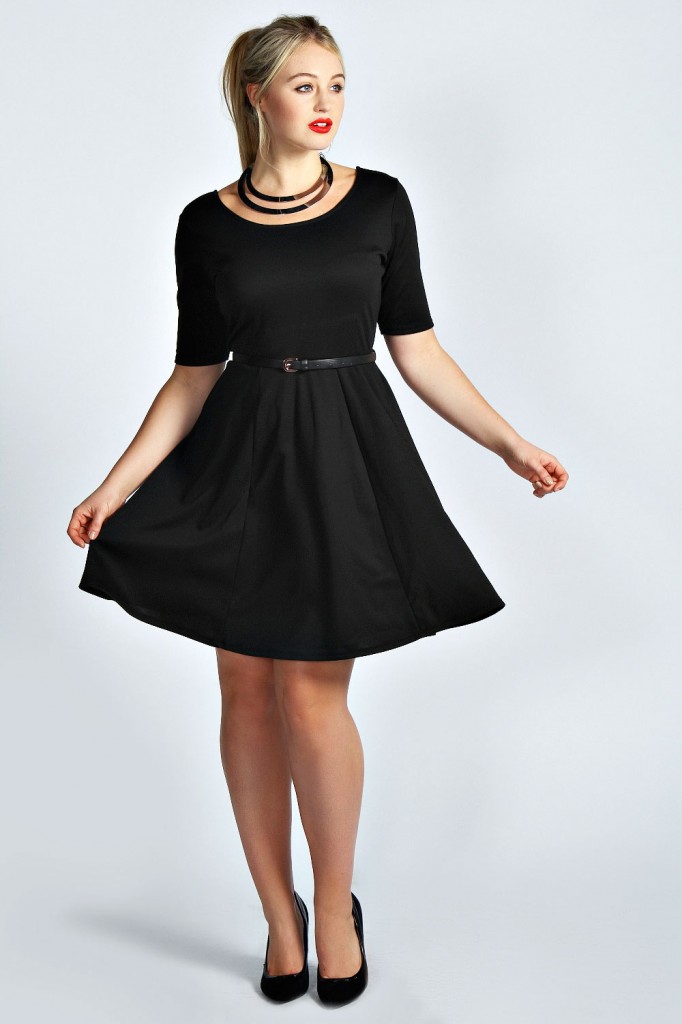 Taylor Plain Belted Skater Dress Product code: pzz99966 £18.00 click to visit Boohoo