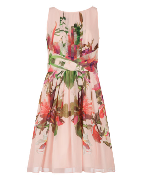  CARLII Symmetrical orchid floral dress     £189.00 click to visit Ted Baker