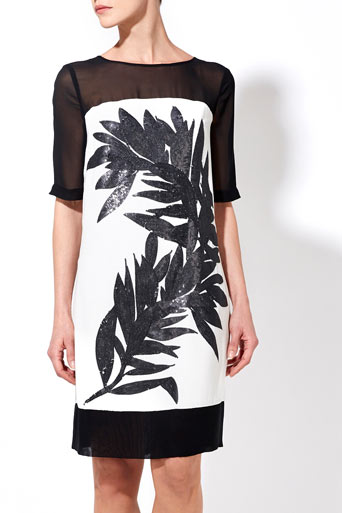 Black And White Sequin Palm Tunic Dress     Price: £60.00 click to visit Wallis