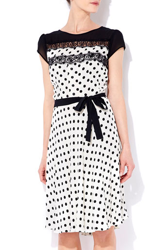 Cream Polka Dot Lace Top Dress     Price: £40.00 click to visit Wallis