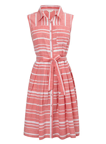 Coral Stripe Cotton Sun Dress     Price: £26.00 click to visit BHS