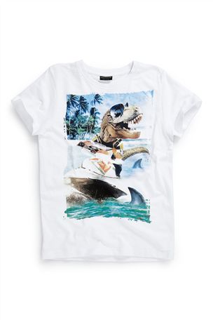 White Dino Jet Ski Short Sleeve T-Shirt (3-16yrs) from £5.50 click to visit Next