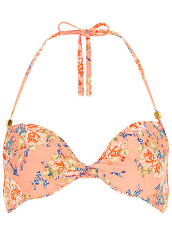 Coral Floral Plunge Bikini Tops     Was £14.00     Now £11.20 click to visit Dorothy Perkins