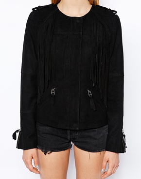 Gestuz Suede Jacket with Tassels RRP £300.00 £150.00 Click to visit ASOS