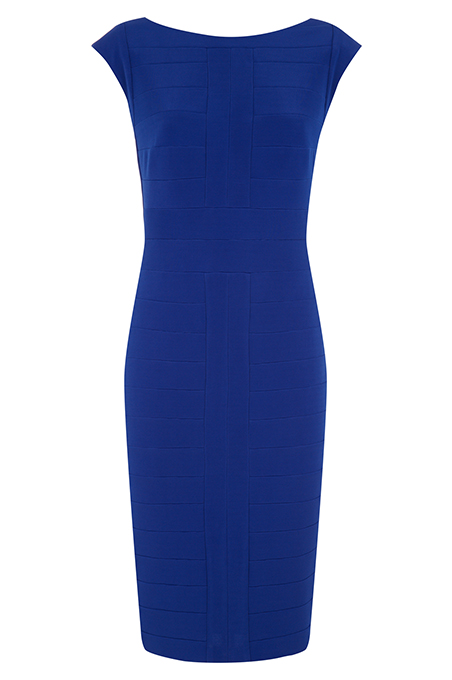      View Larger Image     model     fabric     alt     back Cobalt Bandage Dress Price £119.00  click to visit Planet