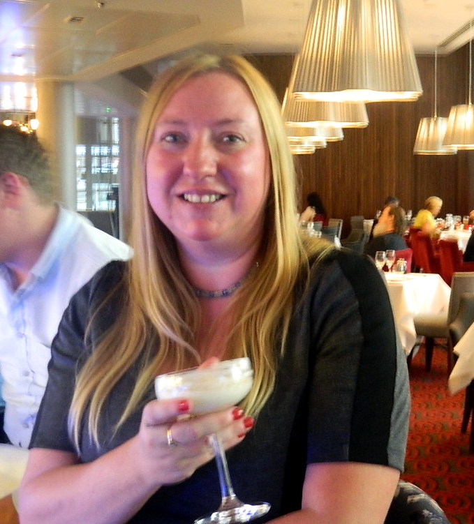 Enjoying an 1889 cocktail at Hotel La Tour.