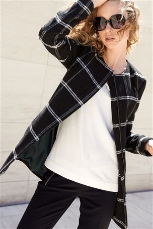 Check Collarless Coat £75 click to visit Next