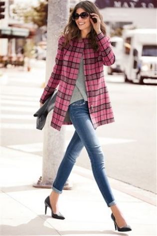 Check Collarless Coat £75 click to visit Next
