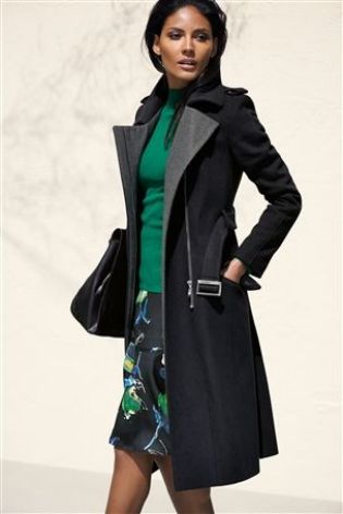 Black Premium Belted Coat £95 click to visit Next