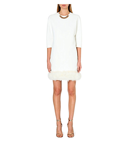  VICTORIA BECKHAM Feather-hem crepe dress £2,100 click to visit Selfridges