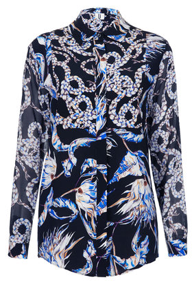 **Silk Contrast Print Shirt by Unique     Price: £95.00 click to visit Topshop