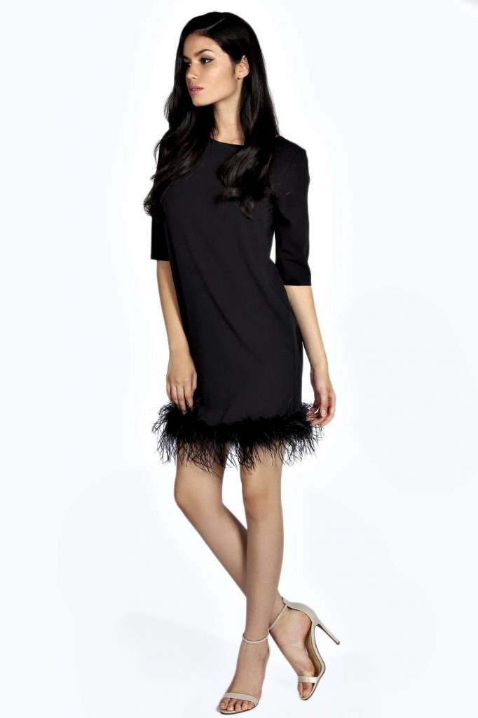 Lucinda Feather Trim Shift Dress £35 click to visit Boohoo