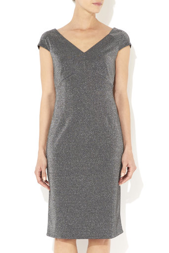 Silver Glitter Bardot Dress Price: £45.00 click to visit Wallis