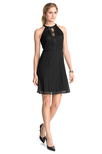  fluid chiffon dress with a lace top £ 69.00 click to visit Esprit