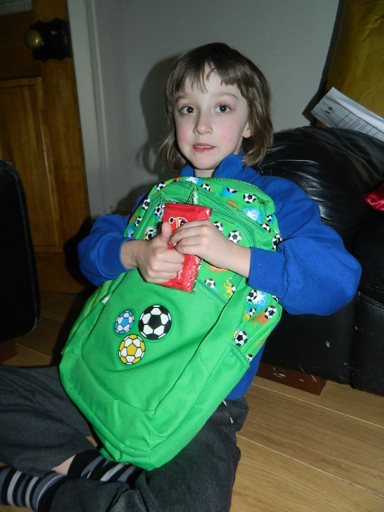 Joe loves his backpack