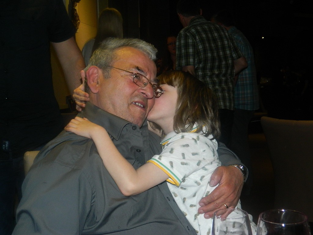 My boy Joe with his Italian grandad Den