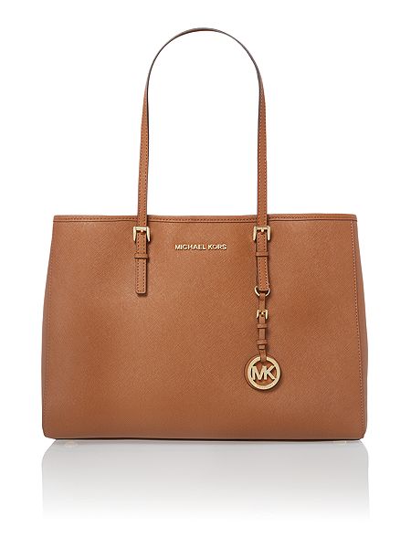  Michael Kors Jet Set Travel tan medium tote bag click to visit House of Fraser