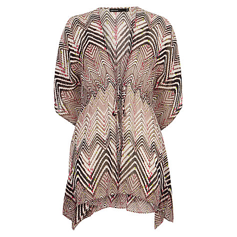 Karen Millen Zig Zag Silk Print Kaftan, Multi £130 click to visit John Lewis