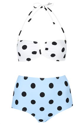 Polka Dot Bandeau Bikini Set     Price: £34.00 click to visit Topshop 