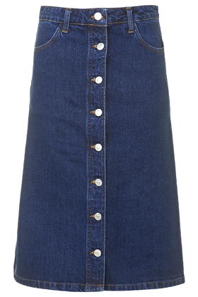 MOTO Denim Button Through Midi Skirt     Price: £30.00 click to visit Topshop 