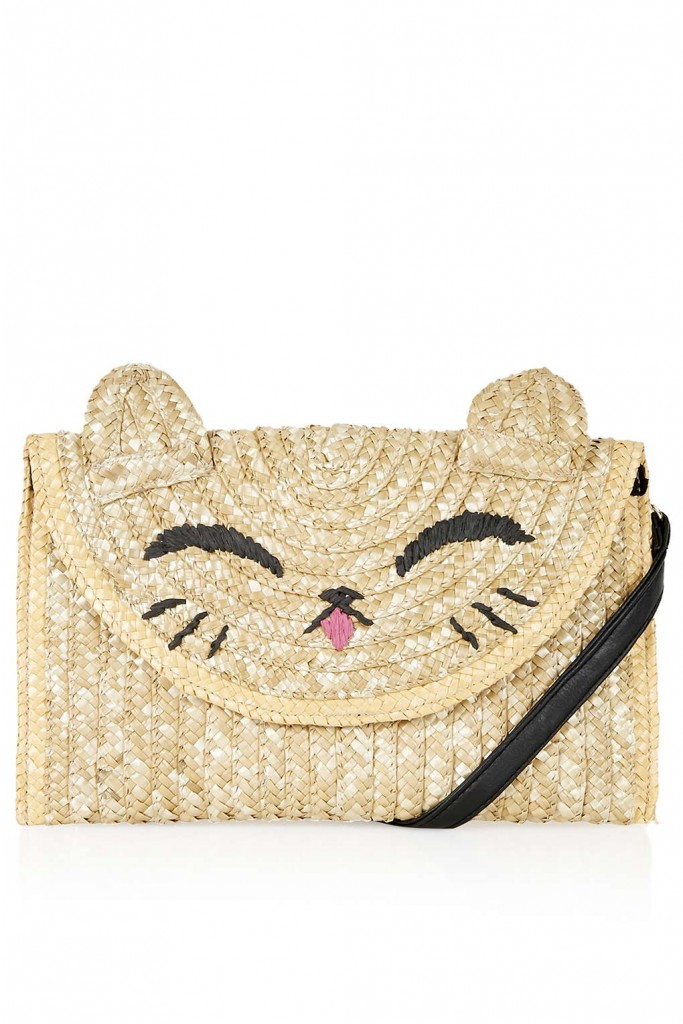 Happy Cat Straw Clutch     Price: £20.00 click to visit Topshop 
