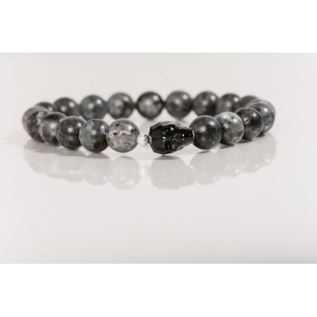 grey labradorite and skull bracelet Model tt4js014 £75 click to visit terryterry