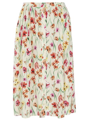 Meadow Floral Print Button Midi Skirt Was £24.00 Now £18.00 click to visit Dorothy Perkins