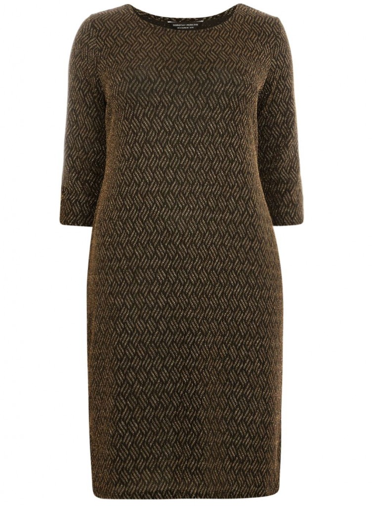DP Curve Gold Sparkle Bodycon Dress     Price: £26.00 click to visit Dorothy Perkins