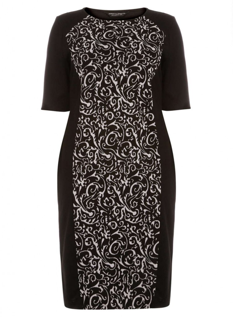 DP Curve Mono Baroque Panel Silhouette Bodycon Dress     Price: £28.00 click to visit Dorothy Perkins