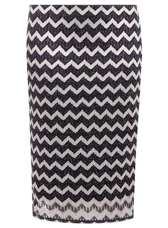 DP Curve Navy and Silver Zig Zag Tube Skirt     Price: £24.00 click to visit Dorothy Perkins