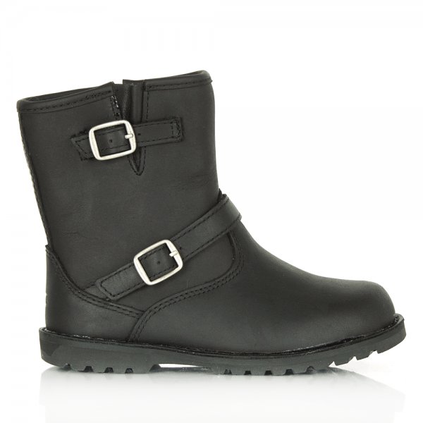 UGG® Australia Authorised Retailer Kids Harwell Black Leather Buckle Boot Code: KIDS HARWELL-Black-Leather £59.99 click to visit Daniel Footwear