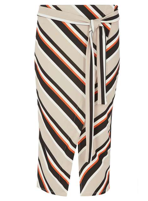 Stripe Wrap Belted Pencil Skirt Price: £22.00 Click to visit Dorothy Perkins