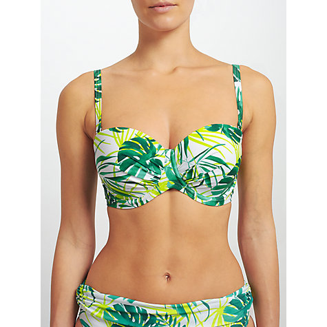 John Lewis Llenya Leaf Multiway Bikini Top, White/Green £28 Click to visit John Lewis