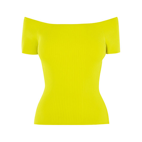 Karen Millen Knitted Off The Shoulder Top, Lime £60 Click to visit John Lewis