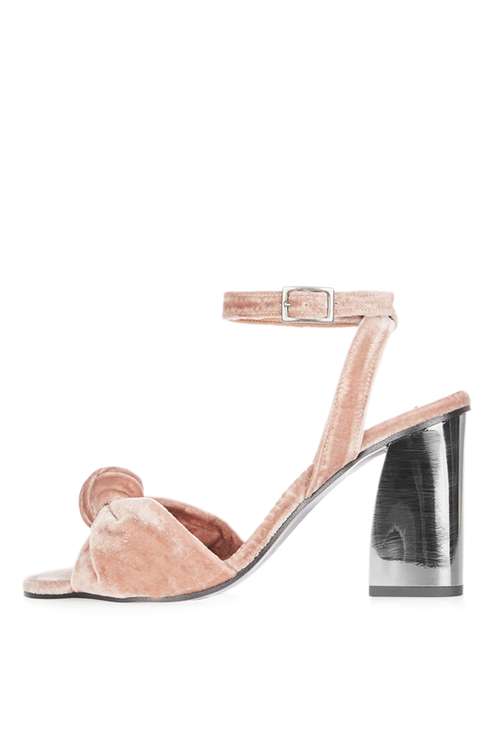 ROCKSY Spot Velvet Sandals Was £69.00 Now £51.75Click to visit Topshop