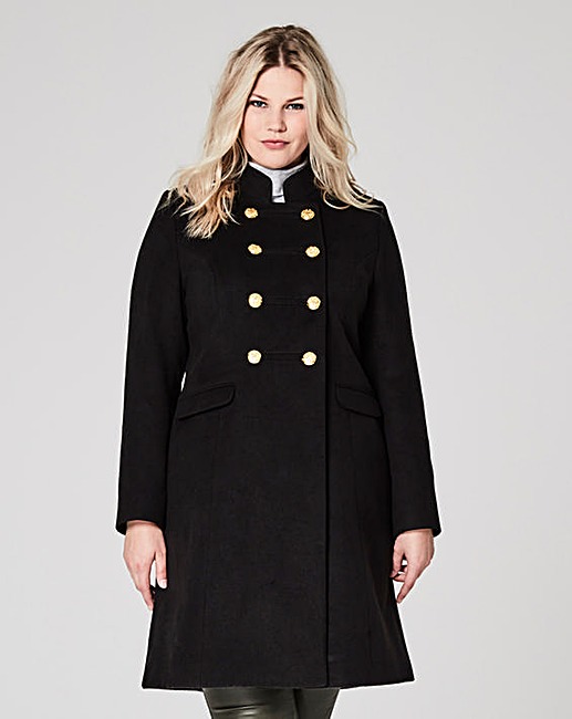  Double Breasted Military Coat £69 Click to visit Simply Be